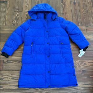 Women’s Blue Hooded Puffer Coat